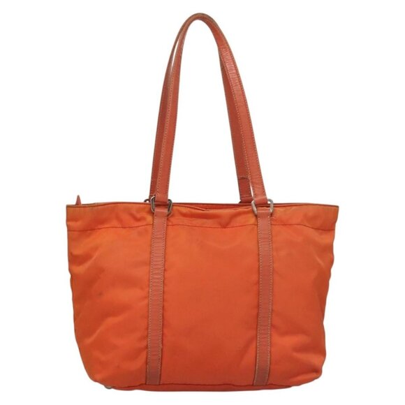 PRADA Tote Bag Nylon Orange Silver Auth - Picture 3 of 15